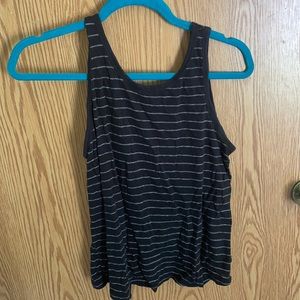 Low Back Black and White Striped Tank